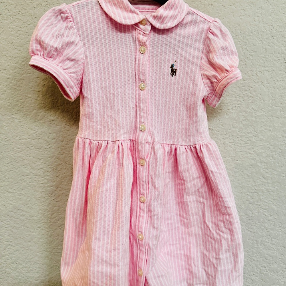 Ralph Lauren Pink Striped Kids Dress